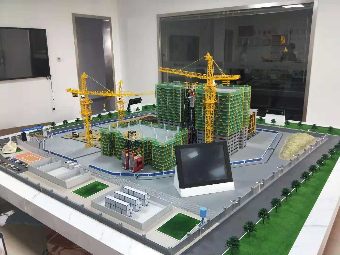 潢川县建筑施工场景模型